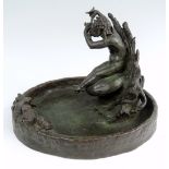 Edgar Stouffer Bronze of Pan Serenading Frogs