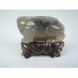 Carved Stone Frog Figurine