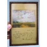 Signed George Inness Jr. Gouache Card