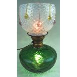 Loetz Style Lamp with Teardrop Shade