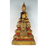 Fine Wood Carved Thai Buddha Figure