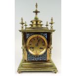 Champleve Enamel & Gilt Bronze Clock