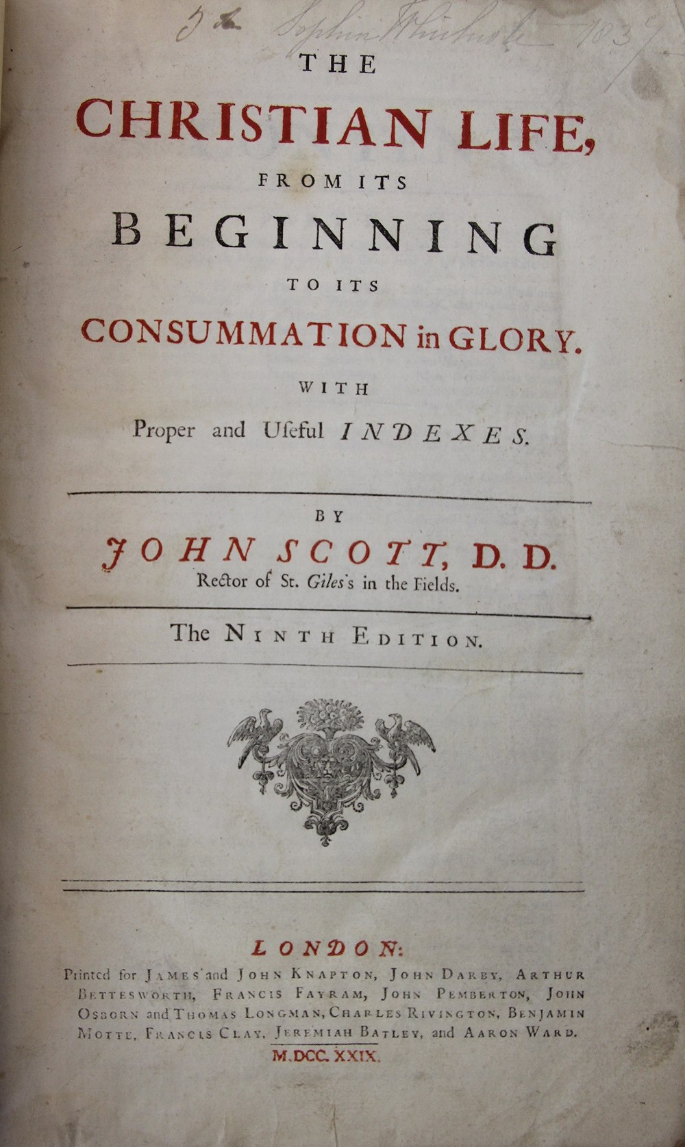 SCOTT (J), THE CHRISTIAN LIFE, FROM ITS BEGINING TO ITS CONSUMMATION AND GLORY, 9th edition, - Image 9 of 9