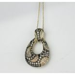 Le Vian, a 'chocolate' diamond set pendant and chain,