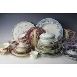 A selection of 19th century and later ceramics, to include a part dinner service,