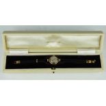 A Jaeger Le Coultre ladies 9ct yellow gold wristwatch,