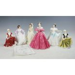 Three Royal Doulton figurines, to include; Au revoir HN3723, Lindsay HN3645 and Ashley HN3420,