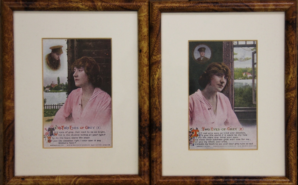 A framed set of WWI sweetheart postcards, - Bild 4 aus 4