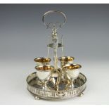 An Edwardian silver egg cruet, George Nathan and Ridley Hayes, Chester 1908,