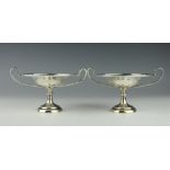A pair of Edwardian silver tazza's Holland Aldwinkle and Slater, London 1909, each of slender,
