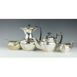 A silver four piece tea and coffee service, James Deakin and Sons, Sheffield 1906,
