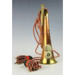 A Royal Welsh Fusiliers copper and brass bugle,