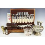 A 1930's cased canteen of cutlery, within shaped fitted case,