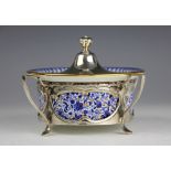 A Spode Copelands China and silver conserve bowl and cover, William Henry Sparrow, Birmingham 1906,