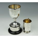 A silver presentation trophy Walker and Hall, Sheffield 1937, engraved 'Marbury Men's Club,