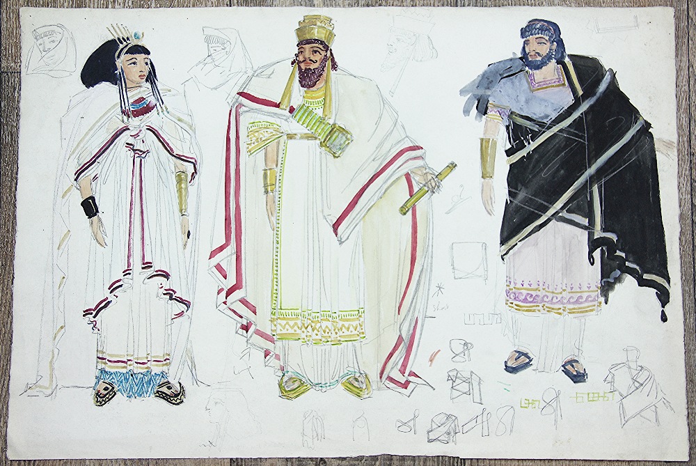 Carl Bonn (1912-1977) Two watercolour and pencil costume designs,