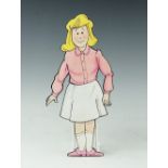 Film Fair Paddington, original 2D character animations, circa 1980, Judy Brown standing,