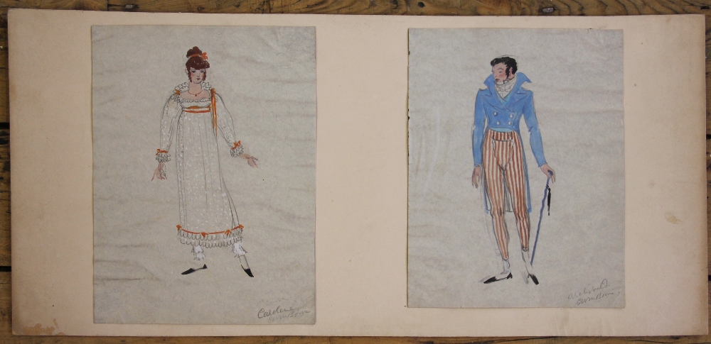 Carl Bonn (1912-1977) Two watercolour and pencil costume designs, - Bild 4 aus 4