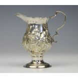 A George III silver cream jug, Nathaniel Appleton & Ann Smith, London 1771,