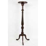 An Edwardian mahogany jardiniere stand / torchere, with fluted column, on tripod base, 128cm H,