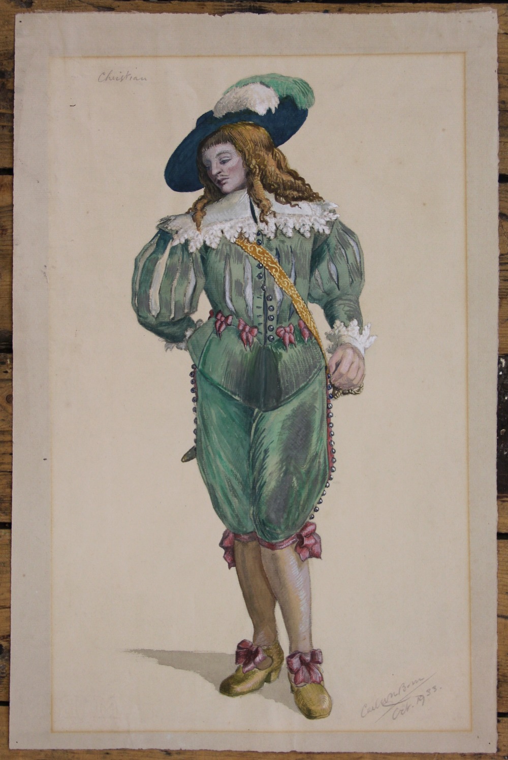 Carl Bonn (1912-1977) Watercolour and pencil costume design 'Costume for A Lady' in Cyrano De - Bild 2 aus 2