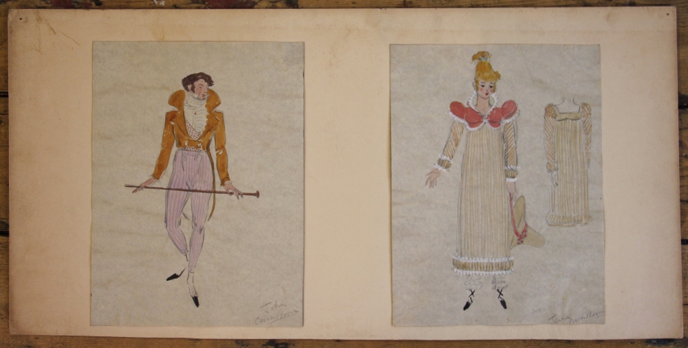 Carl Bonn (1912-1977) Two watercolour and pencil costume designs, - Bild 3 aus 4