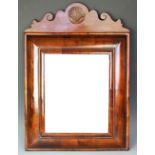 An 18th century and later walnut cushion frame wall mirror,