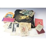 A selection of vintage ephemera, to include; rule books cards, letters etc,