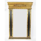 A modern Regency style gilt wood pier mirror, with pilaster detailing,