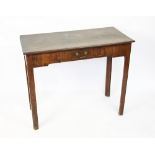 A George III mahogany side table, with drawer, 72cm H x 87cm W x 42cm D, with a gate leg table,