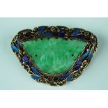 A Chinese jade set brooch,