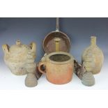 Three 19th century stoneware vessels, to include a twin handled example,