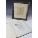 Attributed to Philip May (1864-1903), Pencil sketch, Chinese figure,