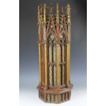 A late 19th century oak Ecclesiastical spire, possibly a font cover,