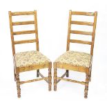A set of eight golden oak dining chairs by Theo Davies of Glyn Ceriog,