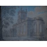 English School (late 19th century), Pencil and watercolour, St Alkmund's Church - Whitchurch,