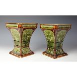A pair of Choisy Le Roi French majolica vases, circa 1890,
