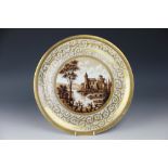 A 19th century French Paris porcelain plate,