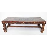 A Peruvian carved hardwood coffee table,