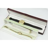 A ladies 9ct yellow gold Accurist wristwatch, with guarantee dated 1960 and later strap 1965,