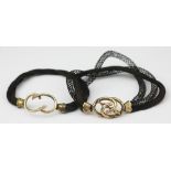 Two Victorian hair woven bracelets,