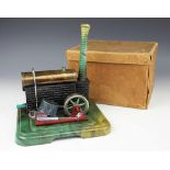 A Marklin tin plate live steam spirit engine, in original box,