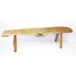 A bleached oak rustic bench,