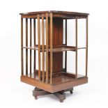 An Edwardian mahogany revolving library bookcase, 81cm H x 50cm W,