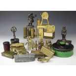 A collection of brass and other metal ware table and match boxes,