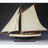 A modern model Pond yacht on stand, 84cm high,