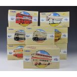 A collection of eleven Corgi Classics, Corgi Commercials and Corgi Transport buses,