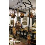 A selection of 19th century and later brass and copper wares,