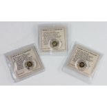 Three limited edition miniature gold coins ,Pharaoh Tutankhamun and two others, 1.