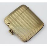 A George V 9ct carat yellow gold vesta case, Asprey & Co Ltd, Chester 1918,